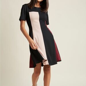 Modcloth Hutch  A-line Color Block Dress